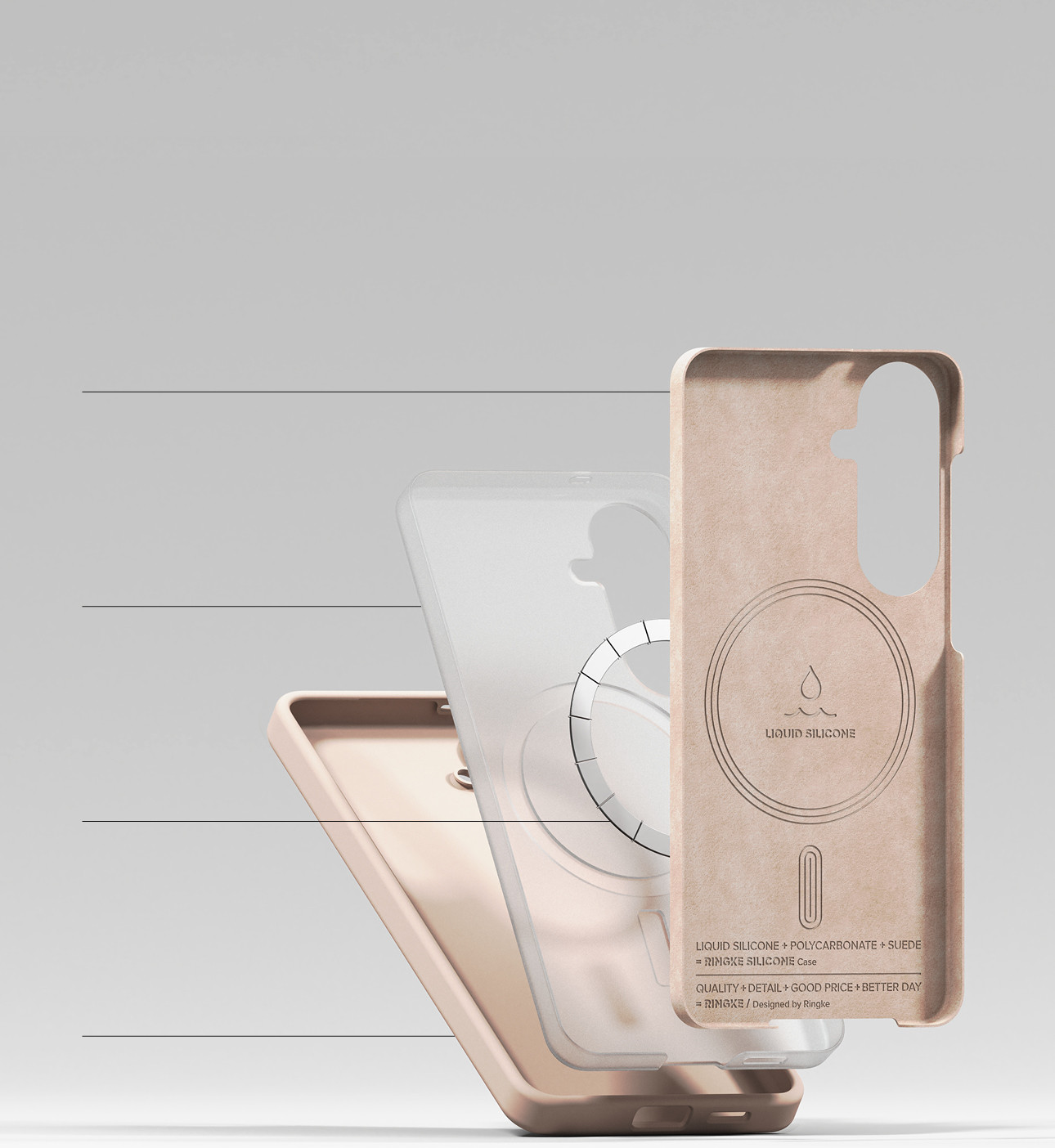 Чехол-накладка Ringke Silicone Magnetic для Galaxy S26 (Pink Sand) — фото 6