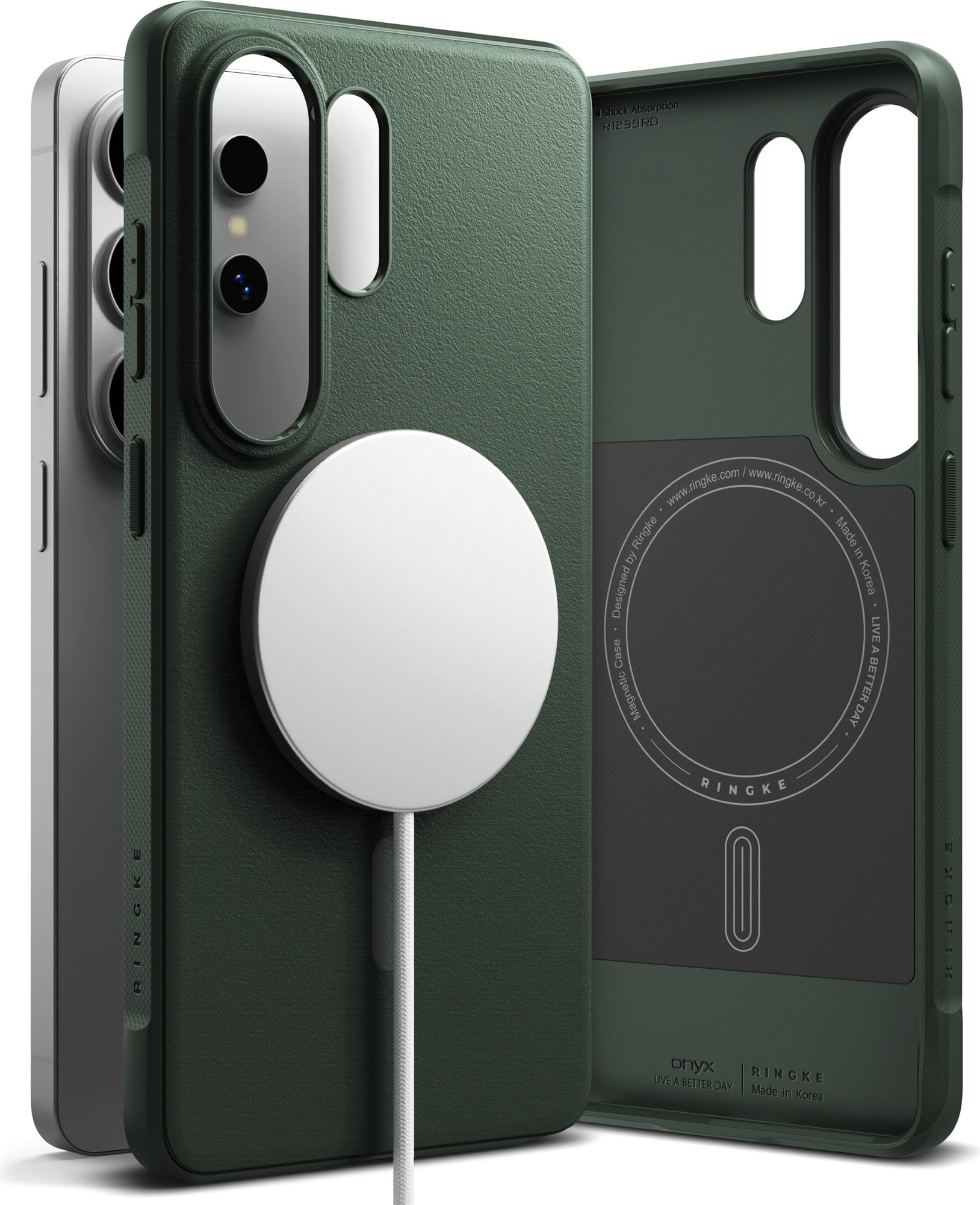 Чехол-накладка Ringke Onyx Magnetic для Galaxy S26 Ultra (Dark Green) — фото 3