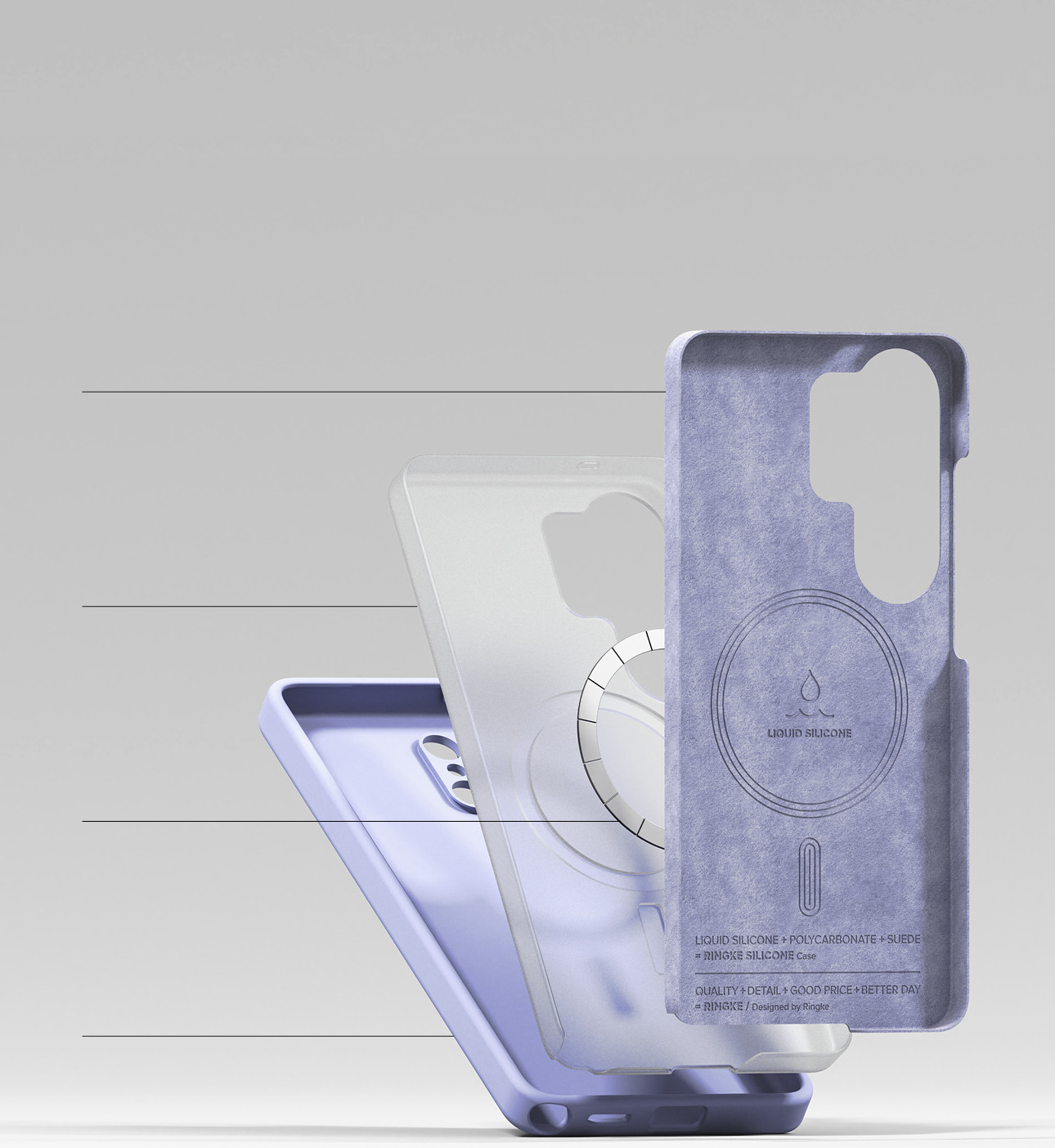 Чехол-накладка Ringke Silicone Magnetic для Galaxy S26 Ultra (Lavender) — фото 6