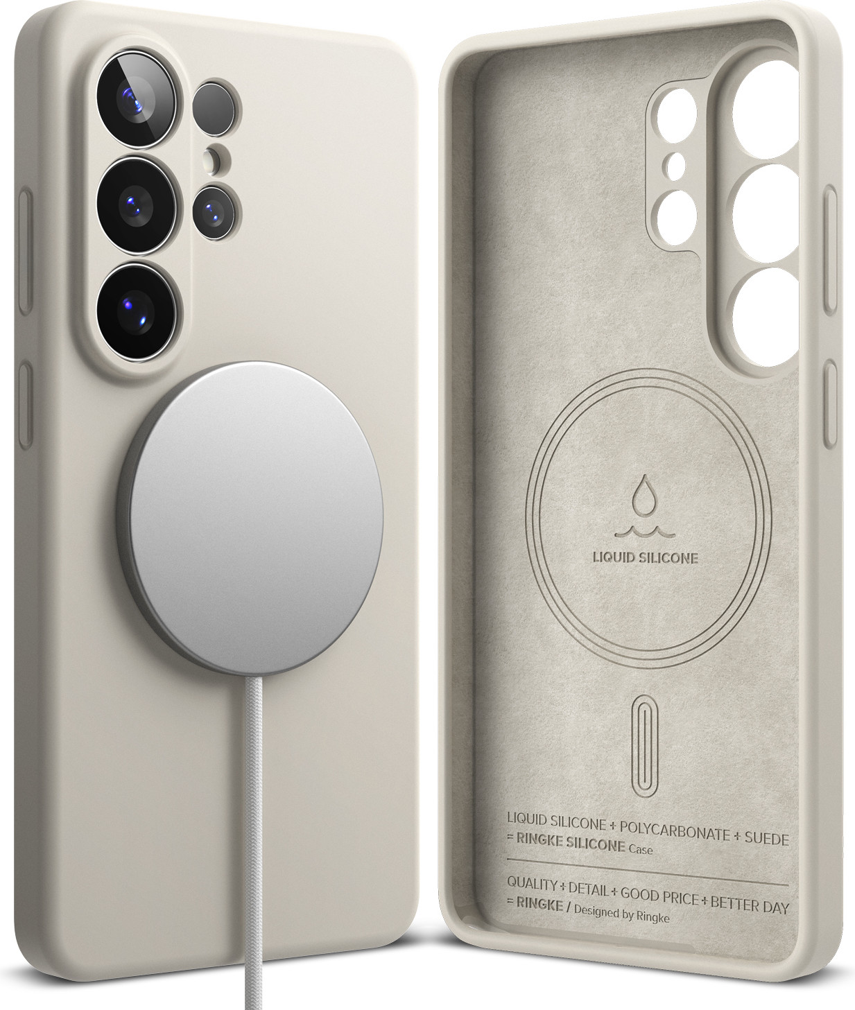 Чехол-накладка Ringke Silicone Magnetic для Galaxy S26 Ultra (Stone)