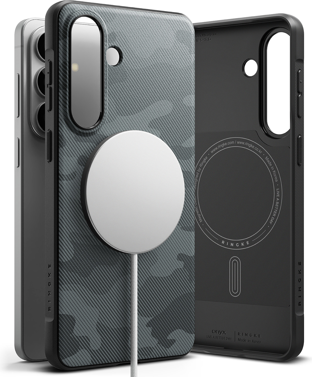 Чехол-накладка Ringke Onyx Magnetic для Galaxy S26 Plus (Camo Black) — фото 3