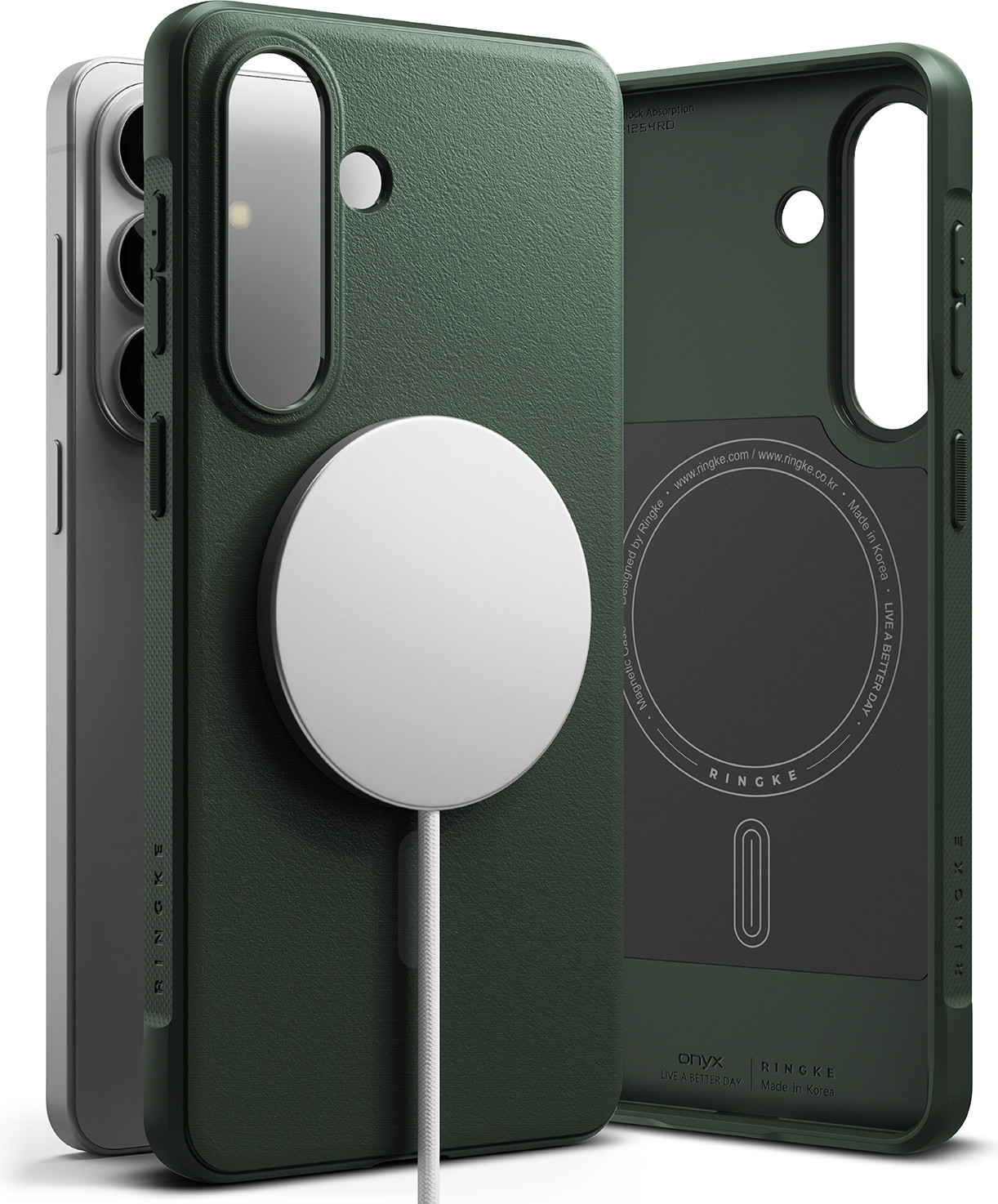 Чехол-накладка Ringke Onyx Magnetic для Galaxy S26 Plus (Dark Green) — фото 3