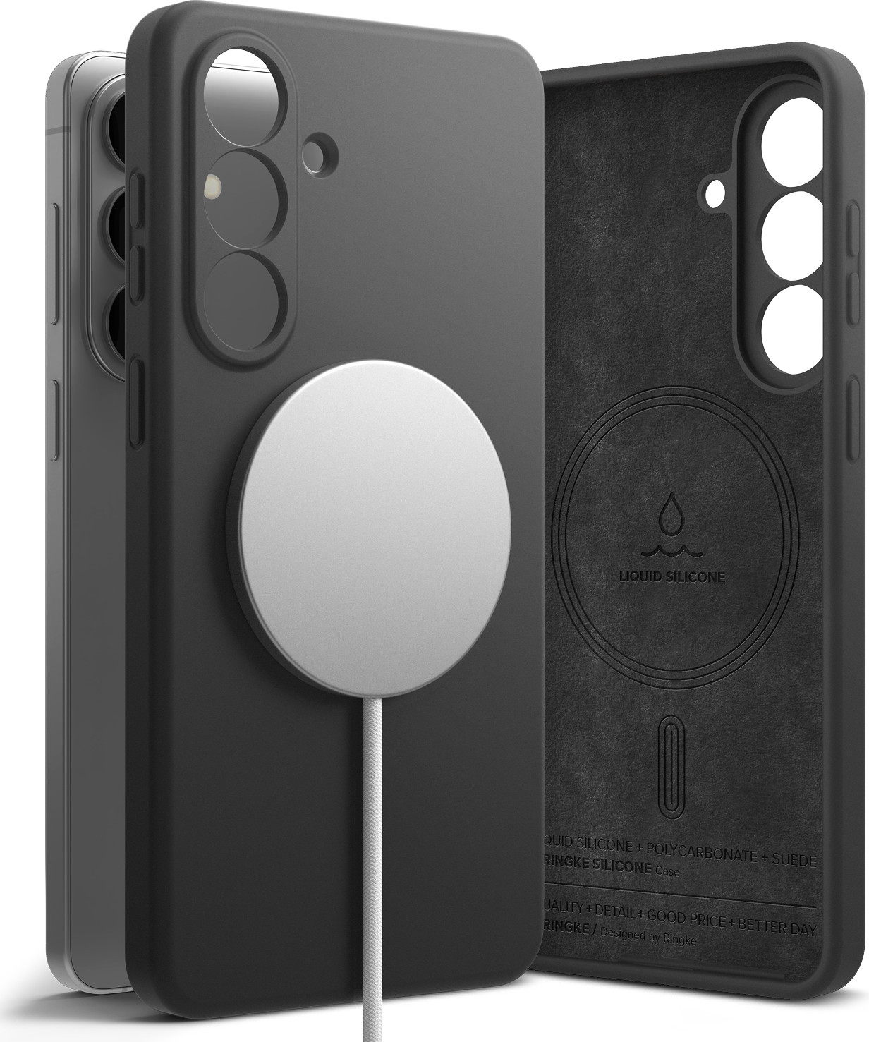 Чехол-накладка Ringke Silicone Magnetic для Galaxy S26 Plus (Black) — фото 4