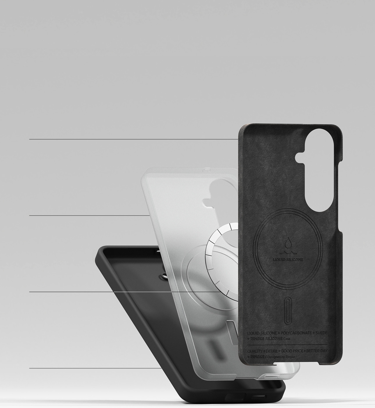 Чехол-накладка Ringke Silicone Magnetic для Galaxy S26 Plus (Black) — фото 6