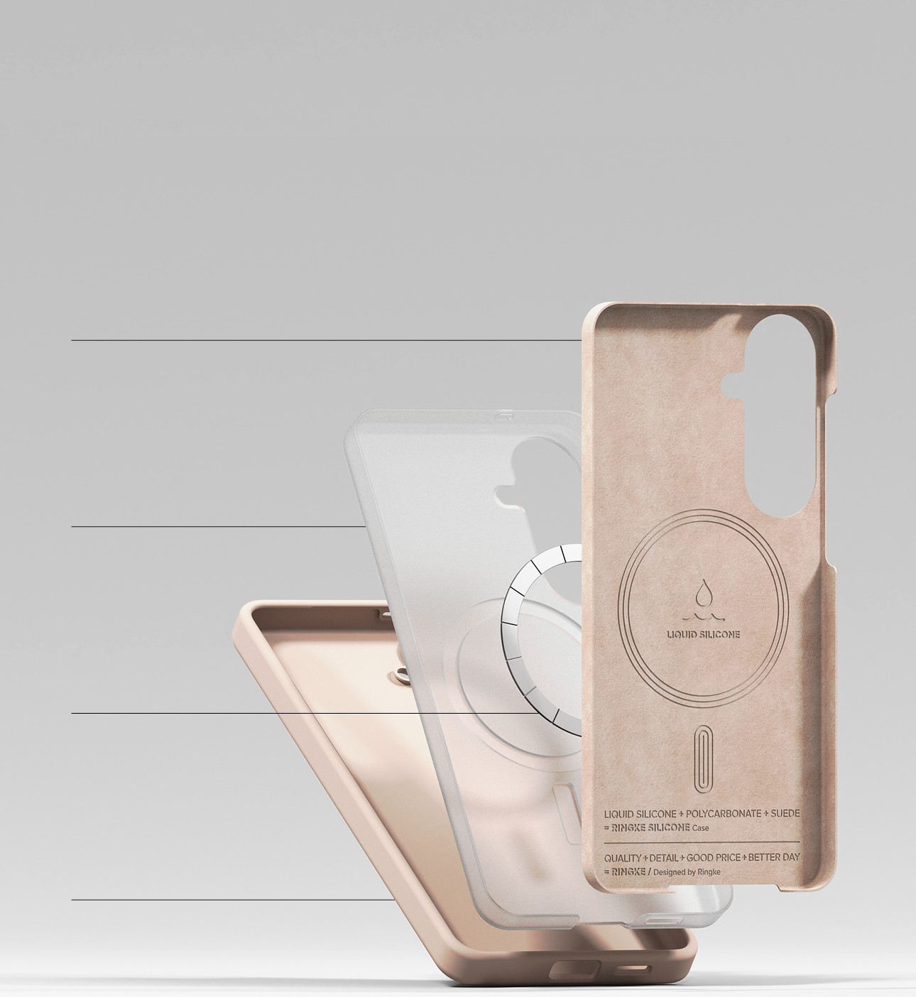 Чехол-накладка Ringke Silicone Magnetic для Galaxy S26 Plus (Pink Sand) — фото 6