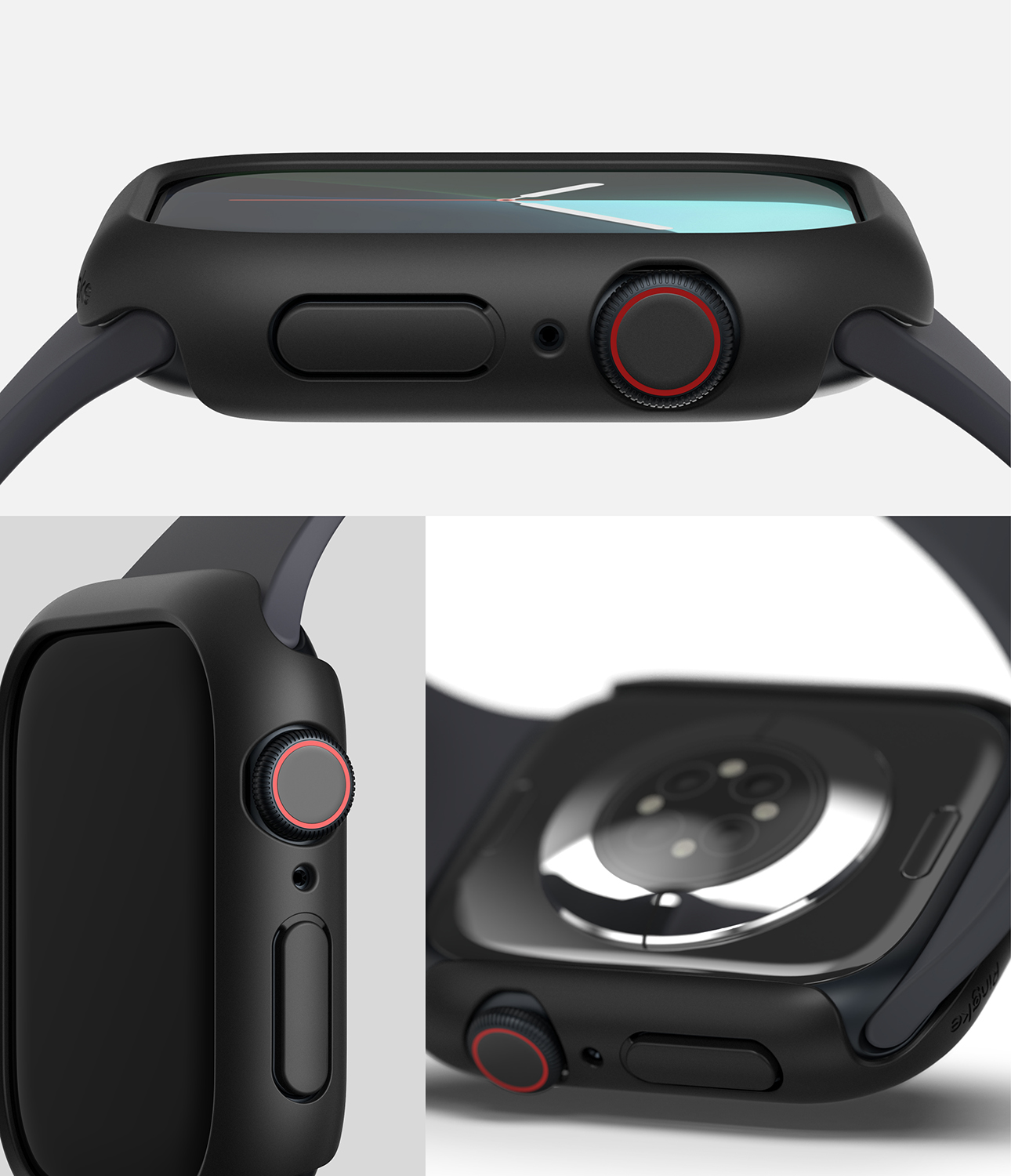 Защитный чехол для умных часов Ringke Slim Для Apple Watch 11/10 46мм (2шт, Clear/Matte Black) — фото 6