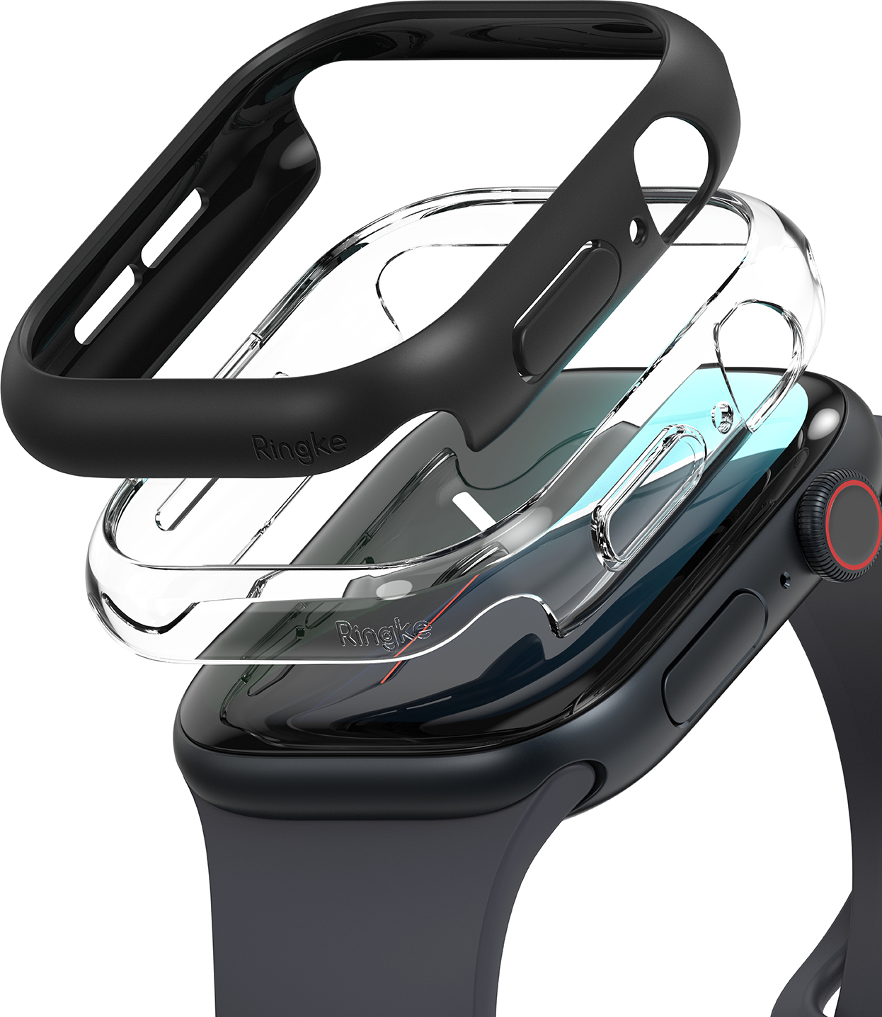 Защитный чехол для умных часов Ringke Slim Для Apple Watch 11/10 46мм (2шт, Clear/Matte Black)
