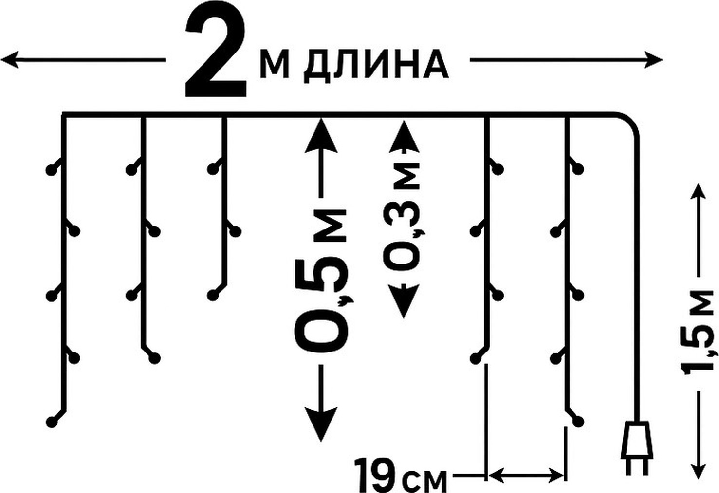 Светодиодная бахрома Uniel ULD-B2005-048/DTA BLUE IP20 / UL-00010937 (синий) — фото 5