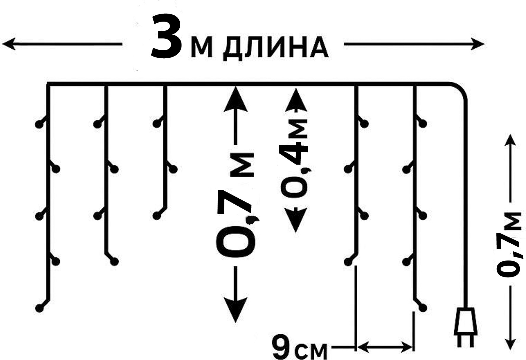 Светодиодная бахрома Uniel ULD-B3010-200/DTA BLUE IP20 / 07950 — фото 6
