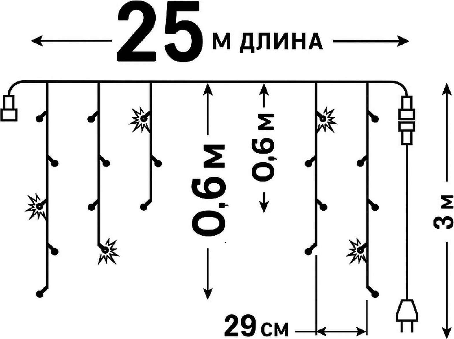 Светодиодная бахрома Uniel ULD-B25006-440/TTK MULTI IP44 / UL-00010886 — фото 3