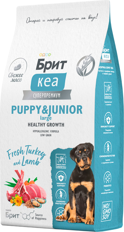 Сухой корм для собак Брит Кеа Puppy&Junior Medium Healthy Growth (3кг)