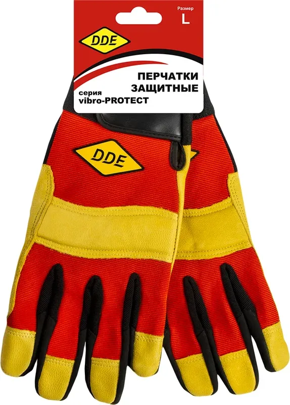 Перчатки защитные DDE Vibro-Protect / 648-526 (р.L, кожа/спандекс)