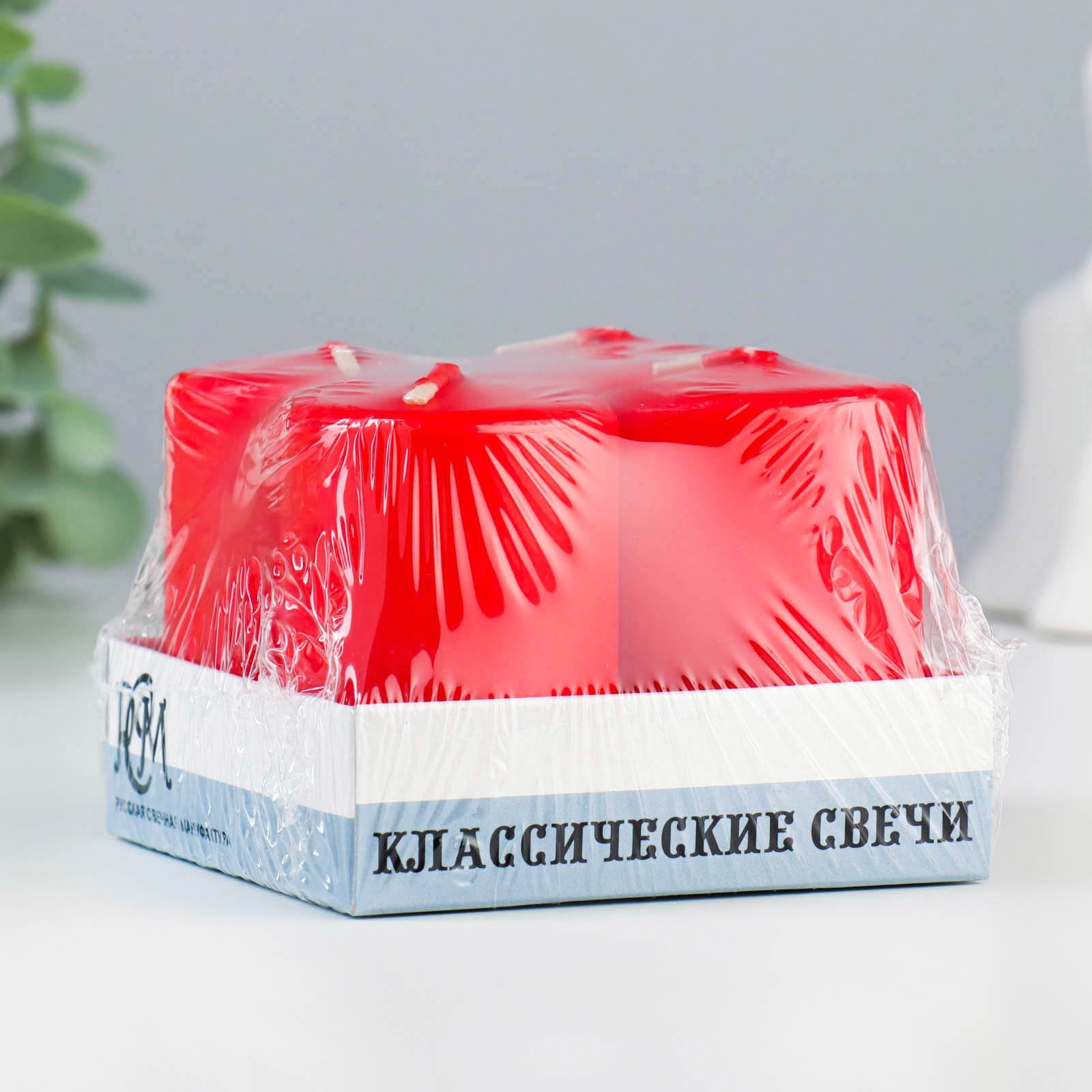Набор свечей Русская свечная мануфактура Интерьерный / 7879815 (4шт, красный) — фото 4