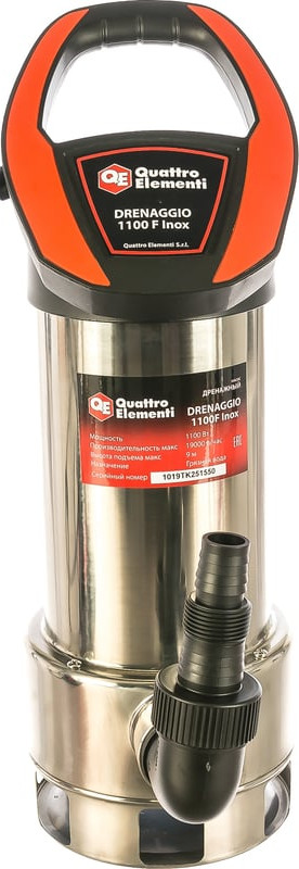 Дренажный насос Quattro Elementi Drenaggio 1100 F Inox / 770-742 — фото 6