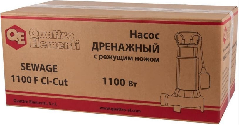 Фекальный насос Quattro Elementi Sewage 1100F Ci-Cut / 645-297 — фото 5