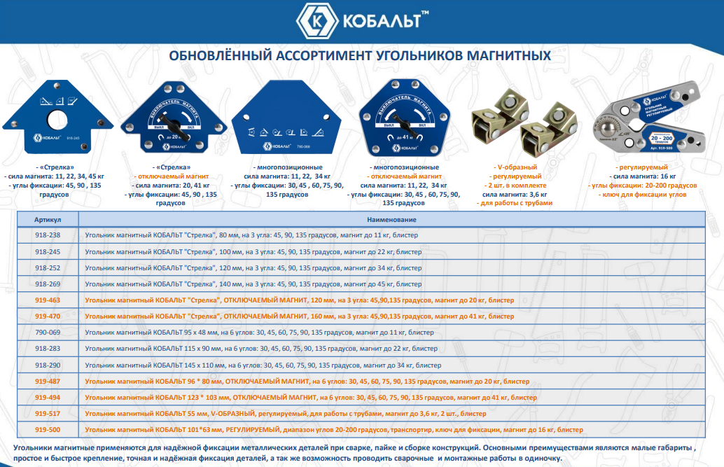 Магнитный фиксатор Кобальт Сварочный / 918-238 — фото 2