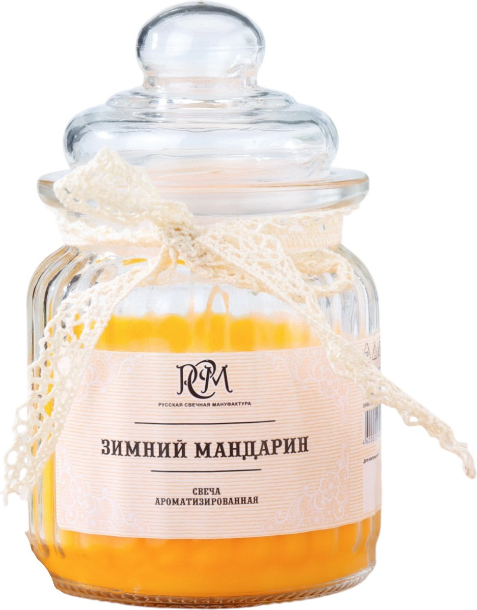 Свеча Русская свечная мануфактура Ароматическая в банке Зимний мандарин / 3654479