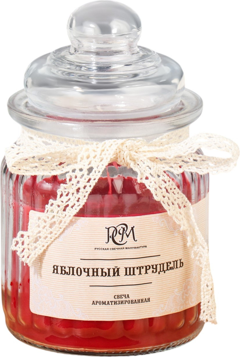 Свеча Русская свечная мануфактура Ароматическая в банке Яблочный штрудель / 3654480