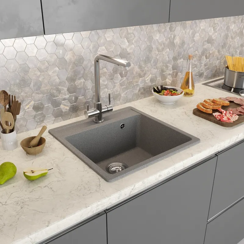 Мойка кухонная Mixline ML-GM08 558731 (темно-серый) — фото 4