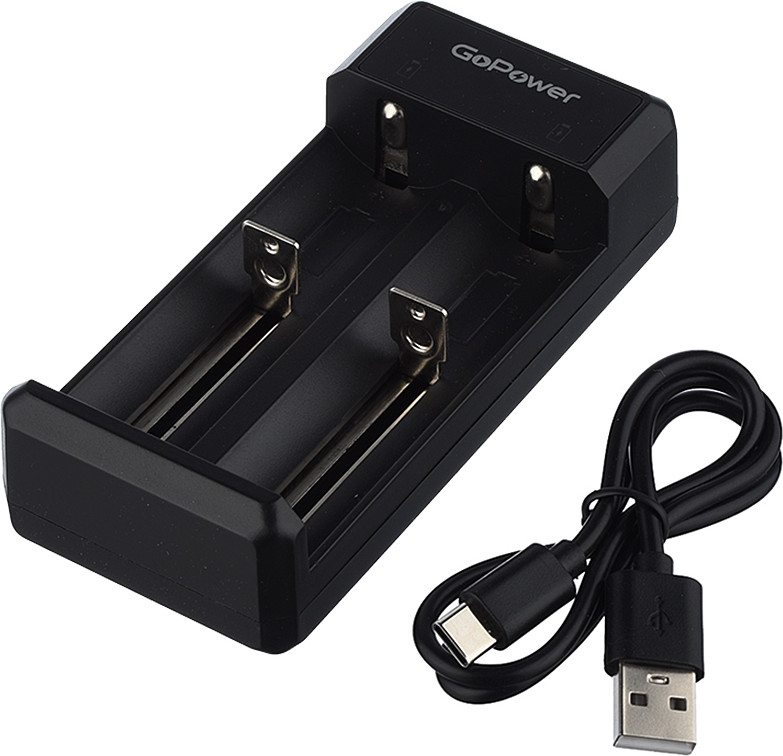 Зарядное устройство для аккумуляторов GoPower LiCharger Eco 2 Ni-MH/Ni-Cd/Li-ion/IMR 2 слота / 00-00031389