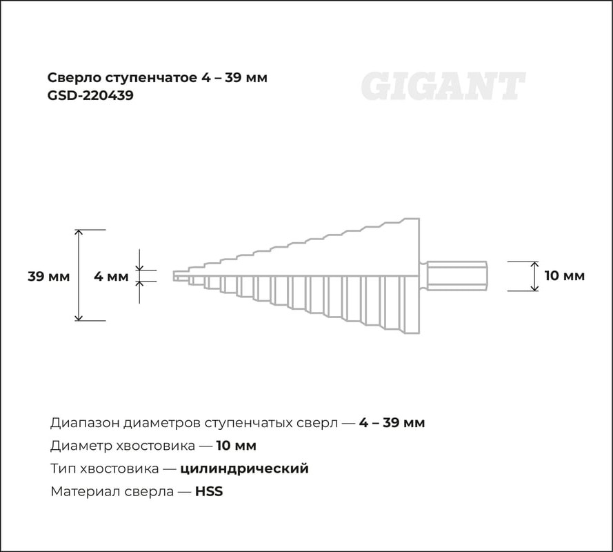 Сверло Gigant GSD-220439 — фото 3