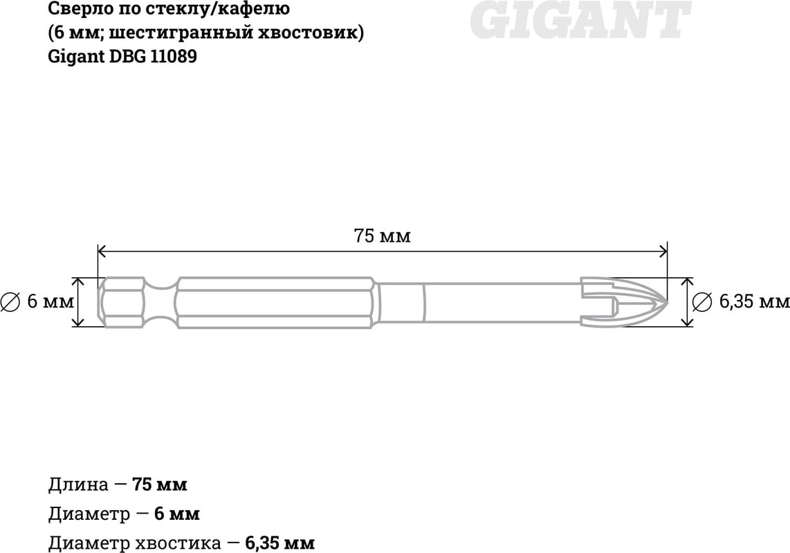 Сверло Gigant DBG 11089 — фото 4
