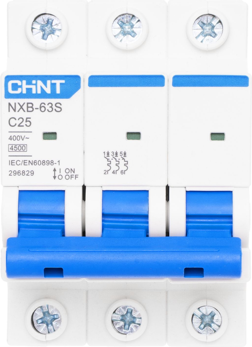 Выключатель автоматический Chint NXB-63S 3P 25A 4.5кА C / 296829 — фото 2