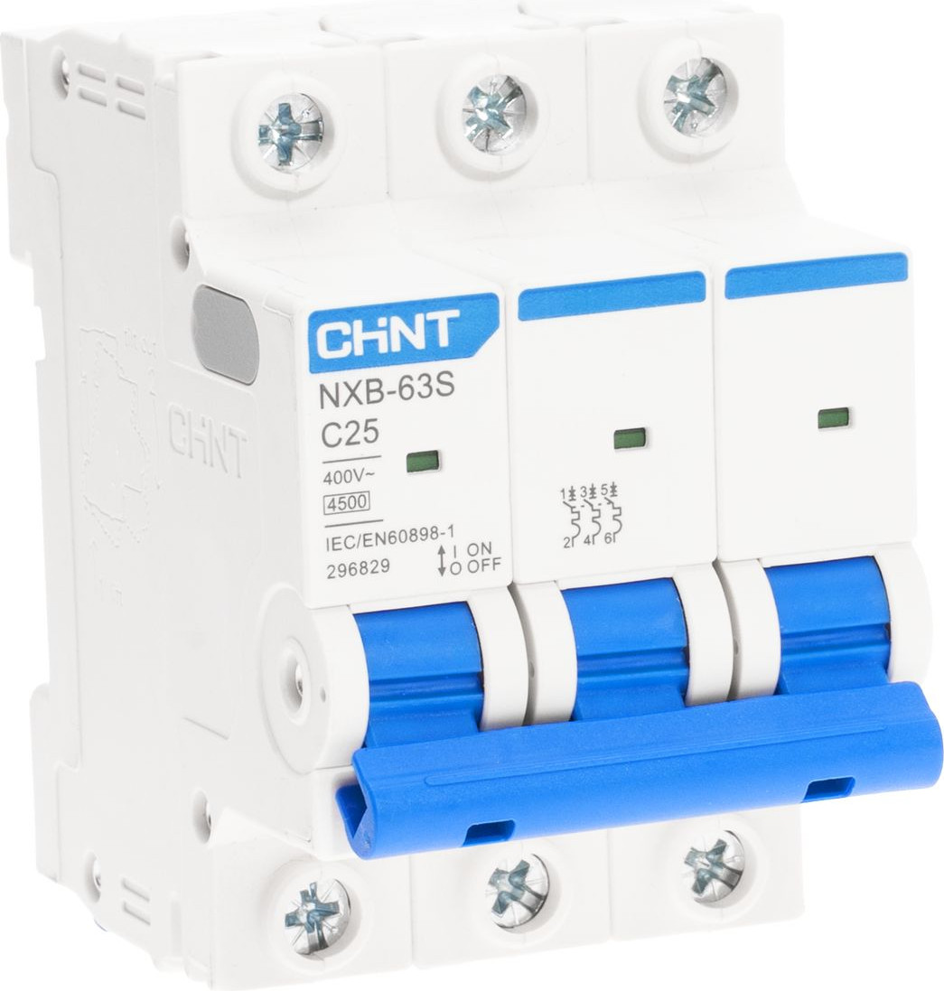 Выключатель автоматический Chint NXB-63S 3P 25A 4.5кА C / 296829