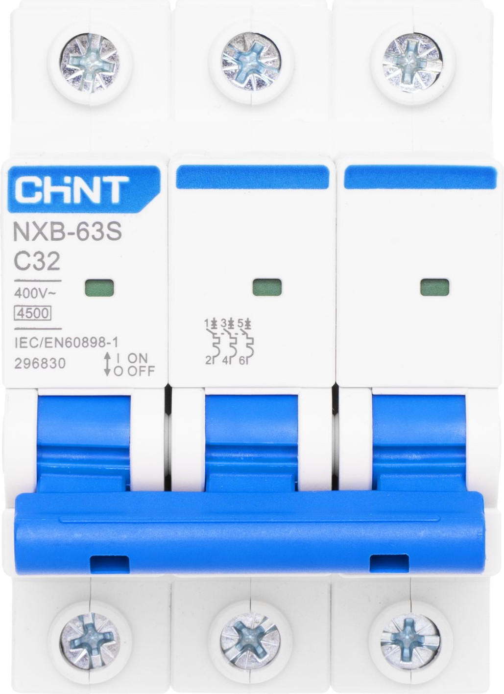 Выключатель автоматический Chint NXB-63S 3P 32A 4.5кА C / 296830 — фото 2
