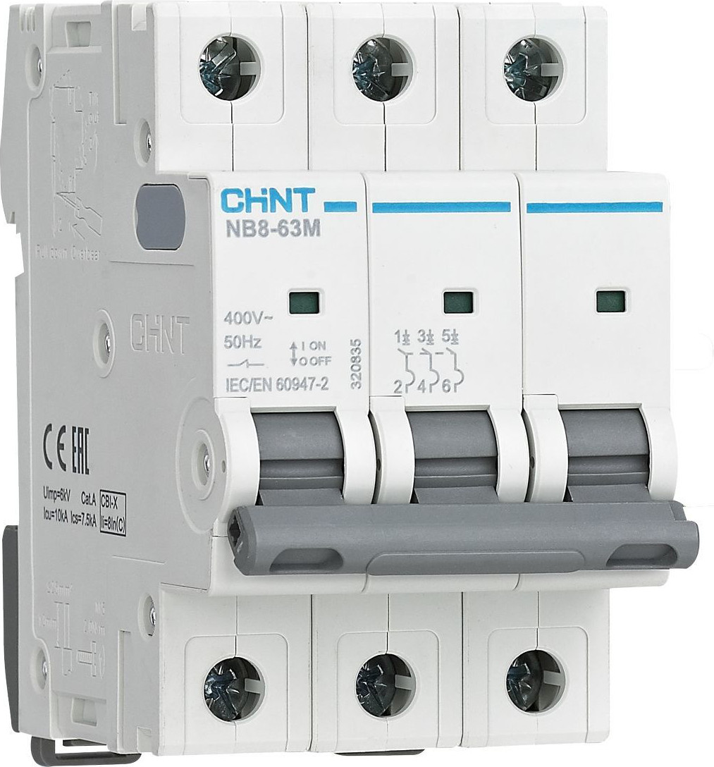 Выключатель автоматический Chint NB8-63M 3P 25A 10кА К / 320844
