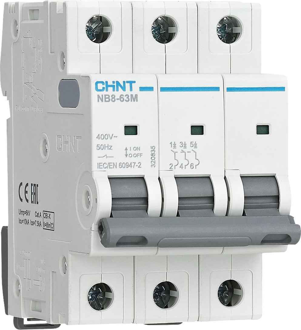 Выключатель автоматический Chint NB8-63M 3P 50A 10кА К / 320847