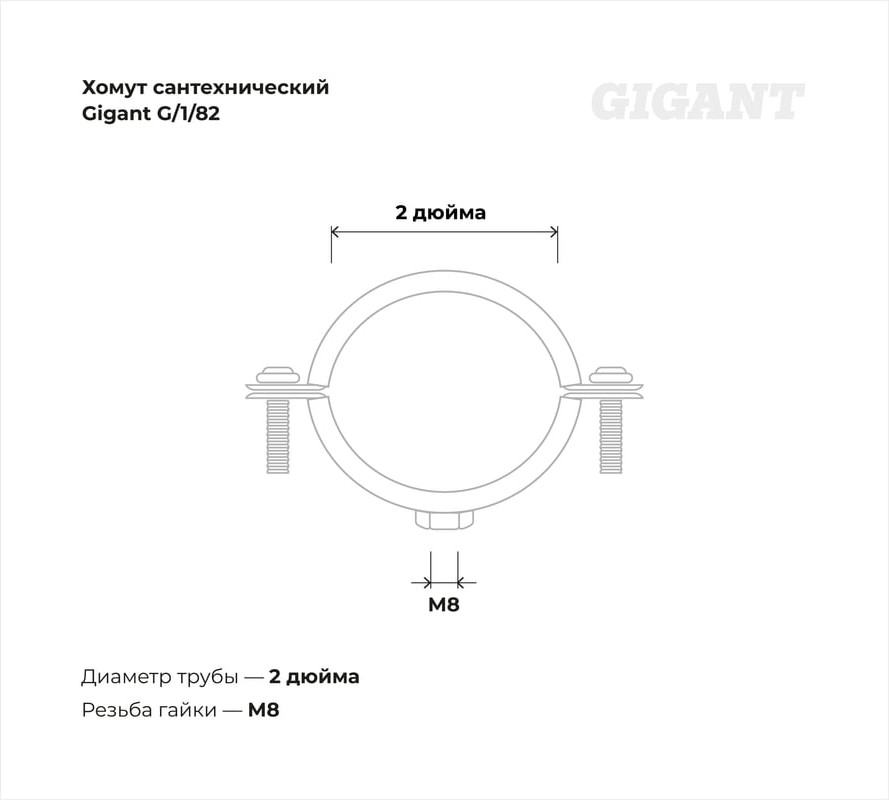 Хомут сантехнический Gigant G/1/82 (5шт) — фото 6