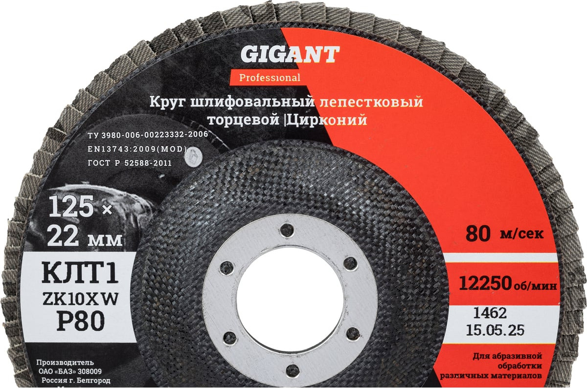 Набор шлифовальных кругов Gigant GNT-P80-10 (10шт) — фото 2