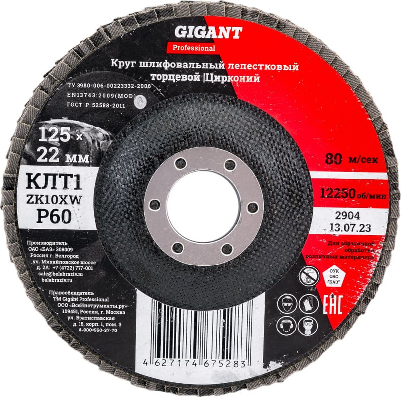 Шлифовальный круг Gigant GNT-P60