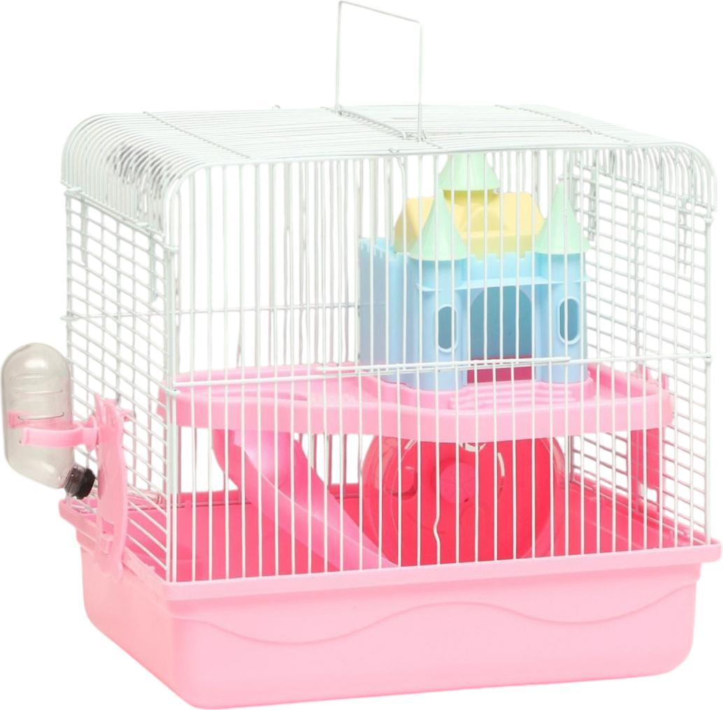 Клетка для грызунов Пижон 31x24x27см / 9304553 (розовый)