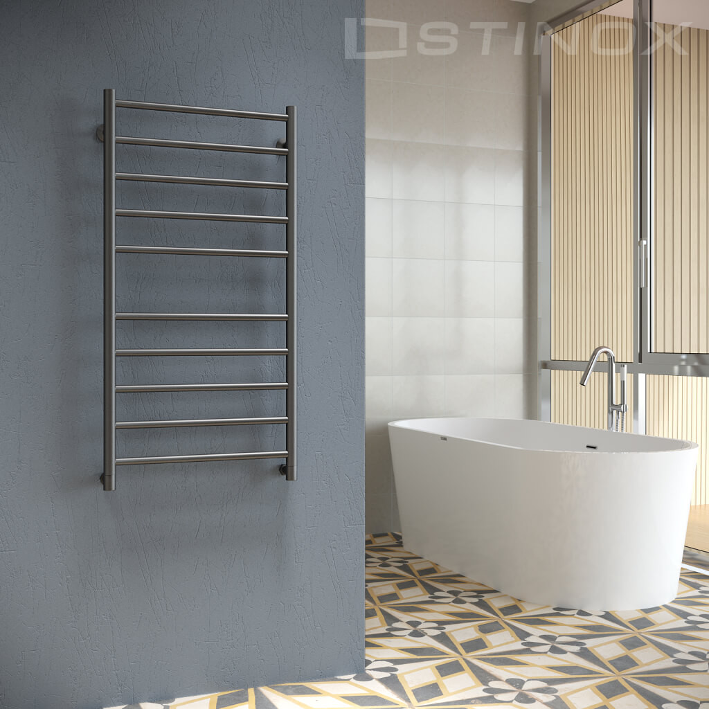 Полотенцесушитель водяной Stinox Toscana 50x100 бп / tos100bral9005-1 (черный матовый) — фото 2