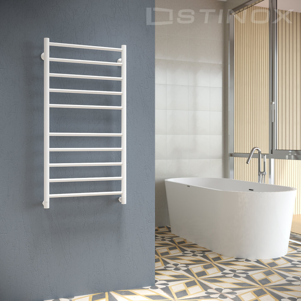 Полотенцесушитель водяной Stinox Toscana 50x100 / tos100ral9003-1 (белый матовый) — фото 2