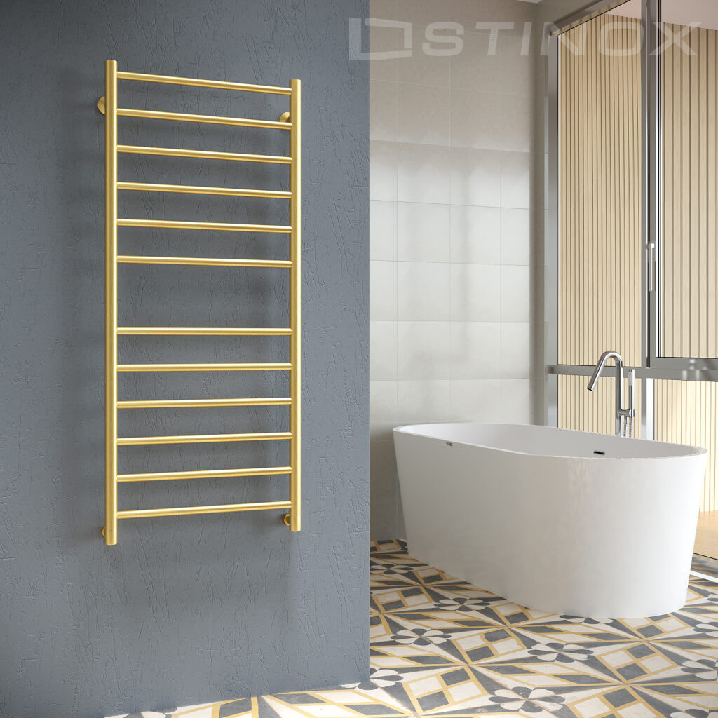 Полотенцесушитель водяной Stinox Toscana 50x120 / tos120zs (золото сатин) — фото 2