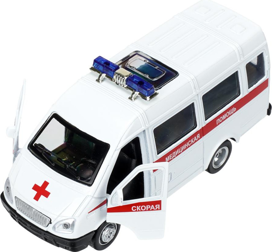 Автомобиль игрушечный Технопарк Газ-3221 / GAZ3221VAN-12SLAMB2-WH-WOD — фото 3
