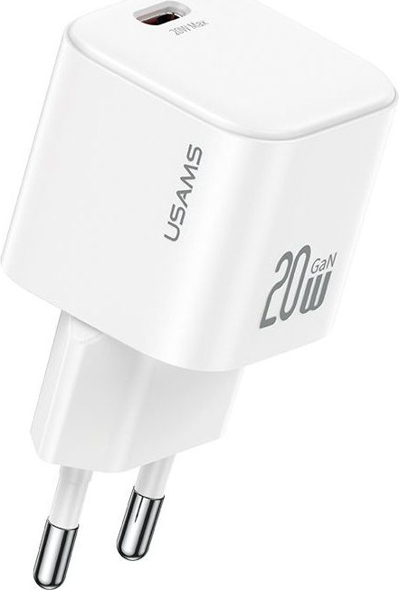 Адаптер питания сетевой Usams 20W GaN Mini Fast Charger / CC260TC02 (белый)