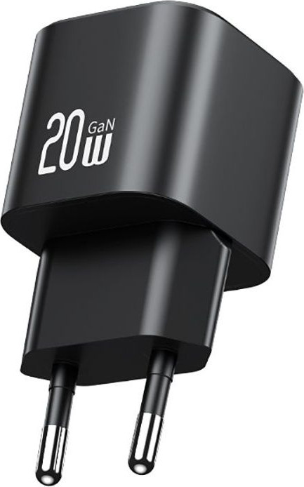 Адаптер питания сетевой Usams 20W GaN Mini Fast Charger / CC260TC01 (черный) — фото 2