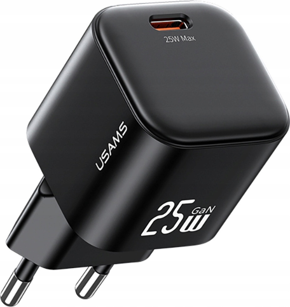 Адаптер питания сетевой Usams 25W GaN Mini Fast Charger / CC289TC01 (черный)