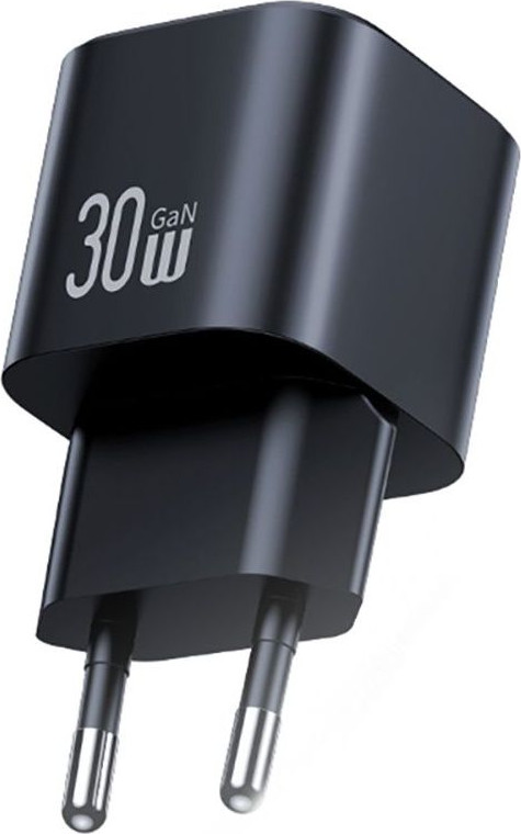 Адаптер питания сетевой Usams 30W GaN Mini Dual-Port Fast Charger A+C / CC263TC01 (черный) — фото 2