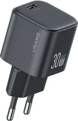 Адаптер питания сетевой Usams 30W GaN Mini Fast Charger / CC262TC01 (черный)