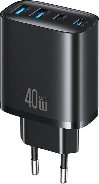 Адаптер питания сетевой Usams T70 40W A+A+C+C 4-Port GaN Fast Charger / CC330TC01 (черный)