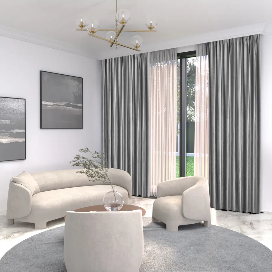 Комплект штор Soft Lines Бархат 9138-27 (150x250, светло-серый)