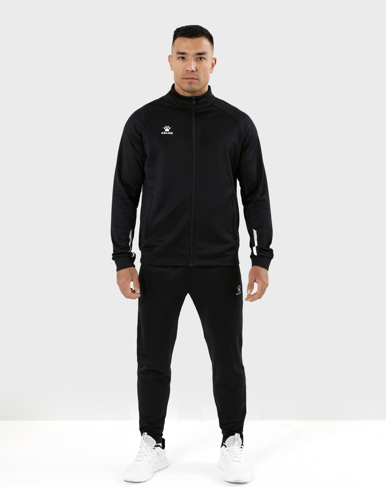 Олимпийка спортивная Kelme Knitted Jacket plus Fleece / 7461WT1143-000 (S, черный) — фото 3