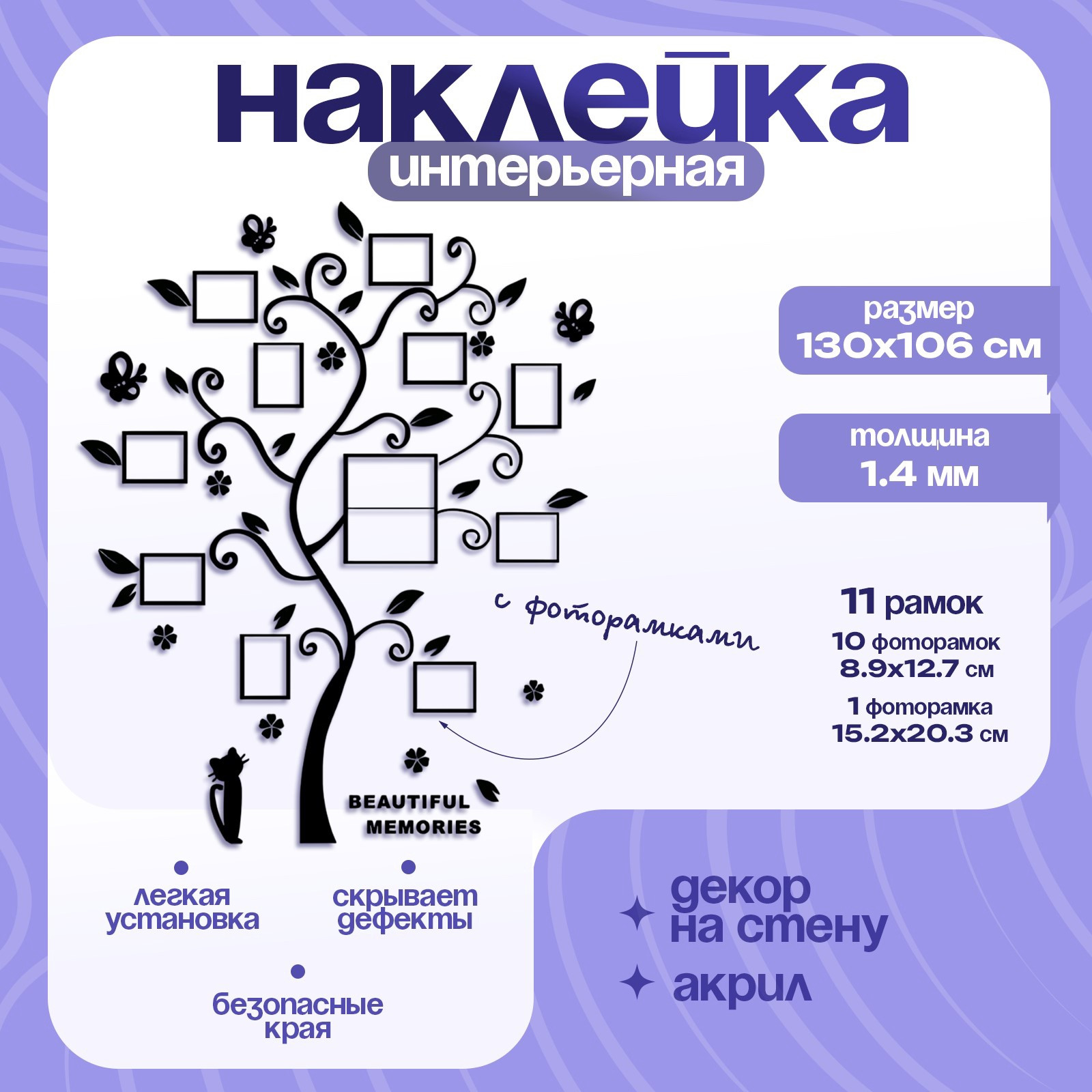 Наклейка на стену Take It Easy Воспоминания 5439612 — фото 2