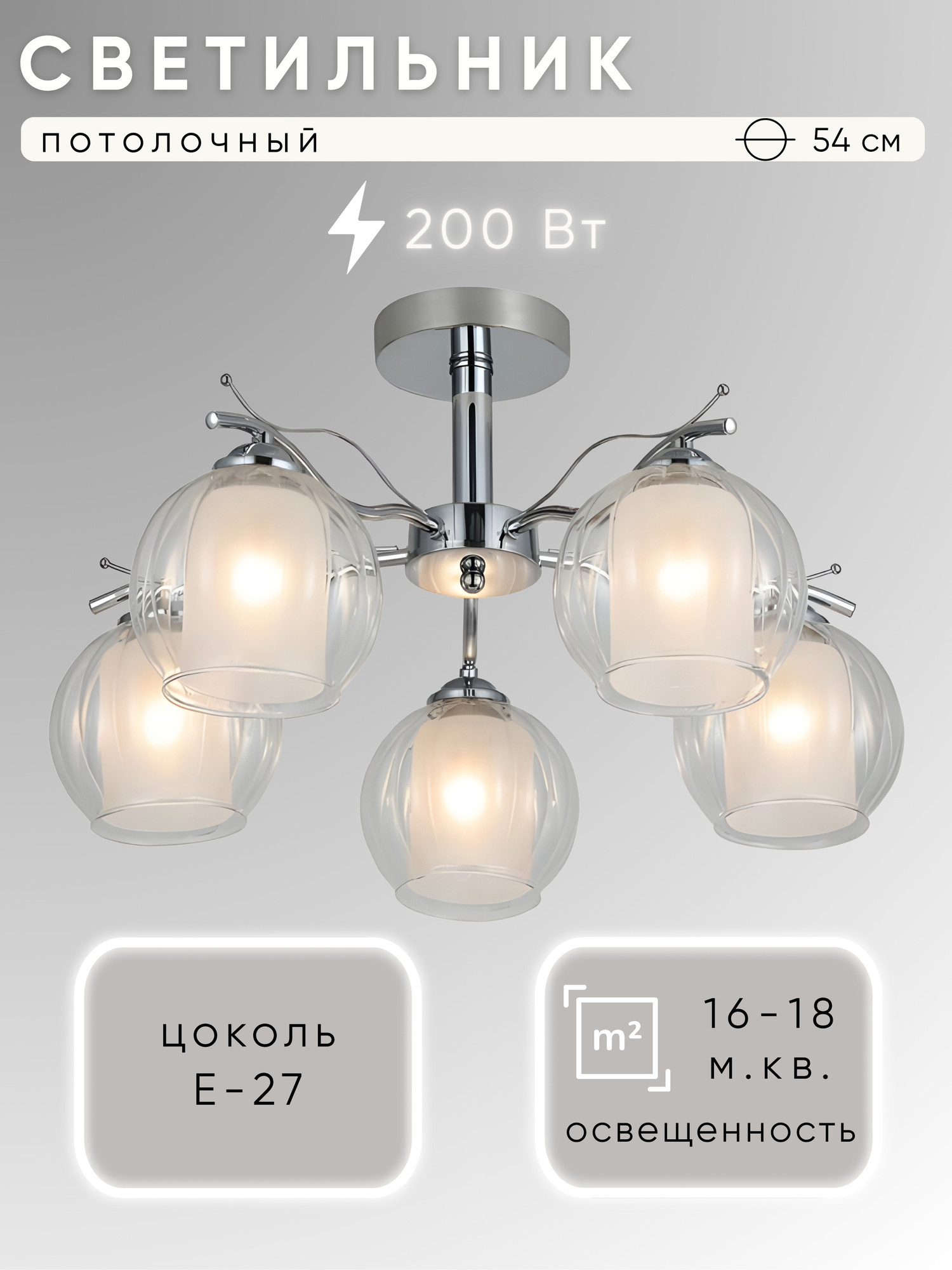 Люстра Aitin-Pro НПБ 02-5x40-105 / 07677/5 (хром)