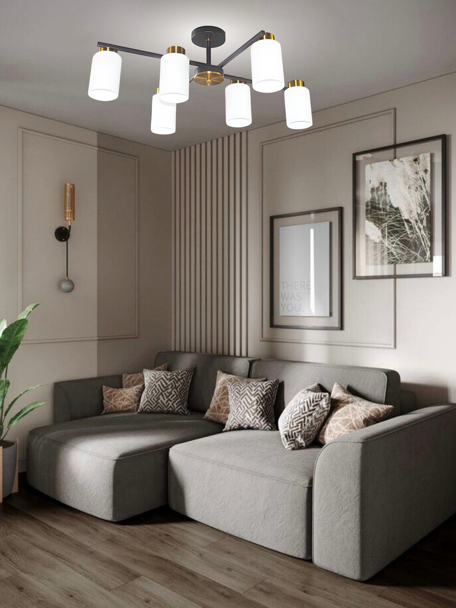 Люстра Aitin-Pro НПБ 02-6x60-105 / RH8332/6 (черный) — фото 3